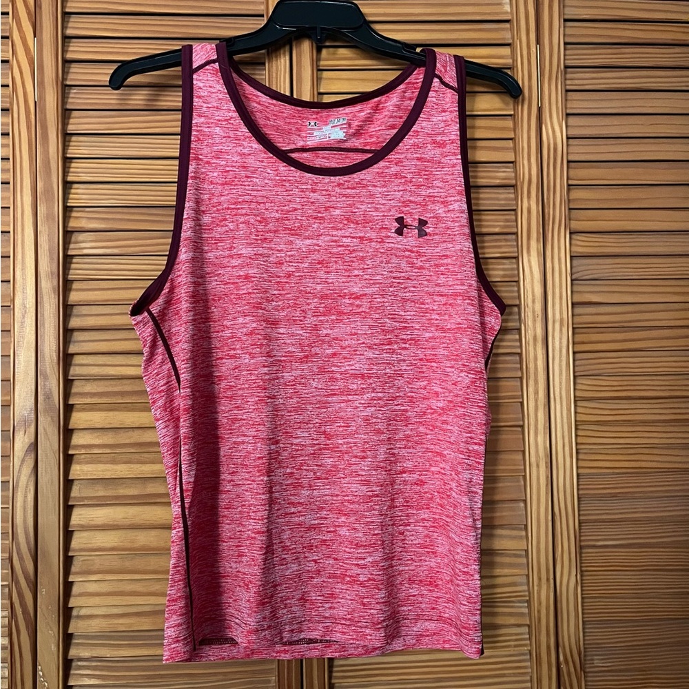 Under Armour Heathered Red Heatgear Loose Medium Tank Top